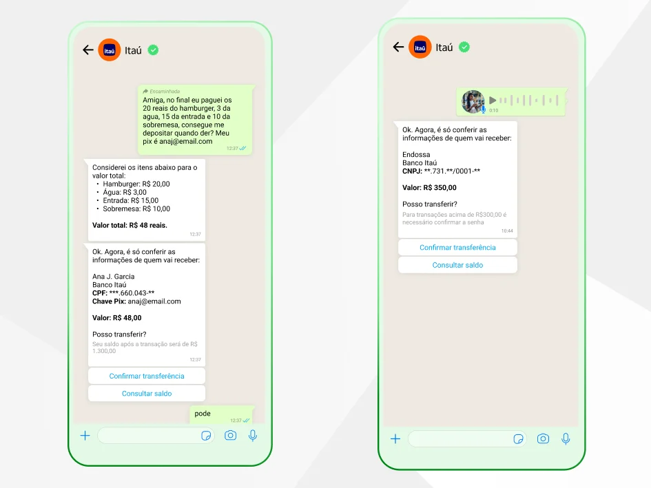 Itaú coloca Pix dentro do WhatsApp e mira no “dinheiro de bolso”